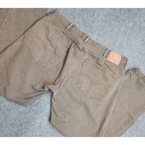 Levis 501 Jeans Mens 40x30 Brown Red Tab Straight Leg Button Fly Americana